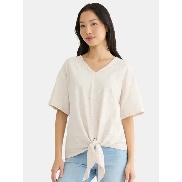 The Pioneer Woman Tops - The Pioneer Woman Tie Front Textured Knit Top NIP